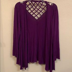 Purple Tunic with open checkers on the back